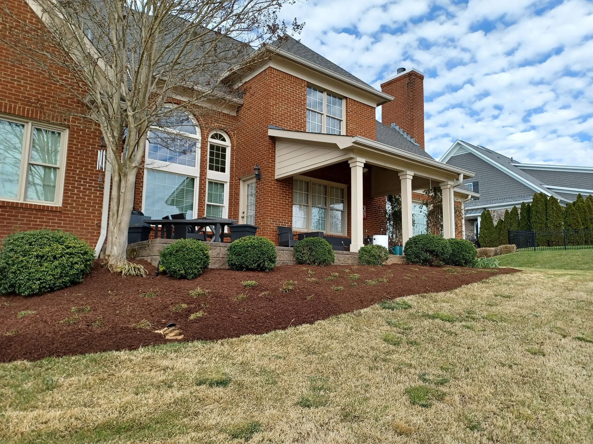 Finished landscaping around a Knoxville home